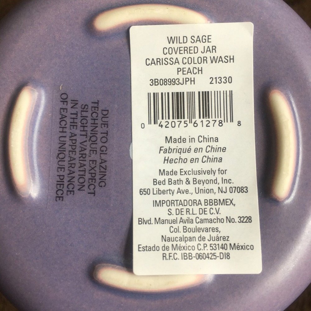 new brand PINK OMBRE Wild Sage Carissa Colorwash Breakable Ceramic JAR w/ Lid - Picture 2 of 4
